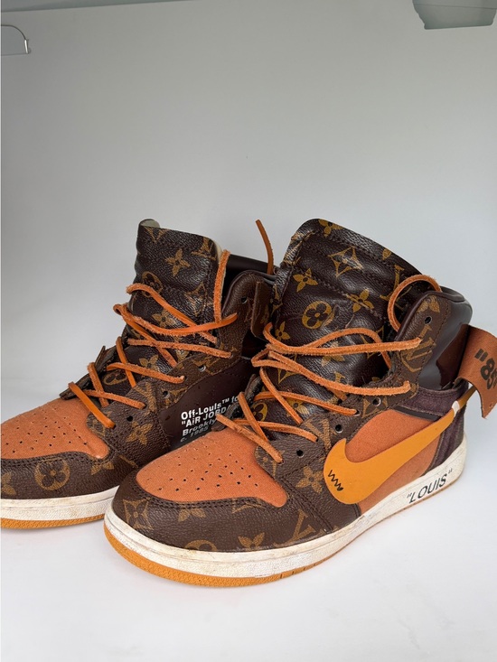 Shoes - Off - white x Louis Vuitton x air Jordan 1 high monogram sneakers rare collab